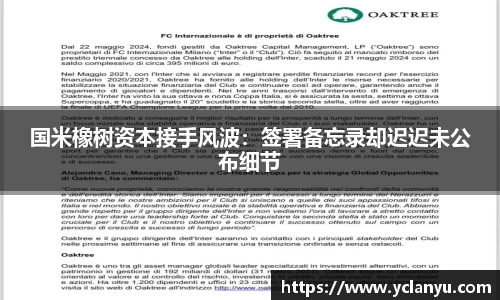 国米橡树资本接手风波：签署备忘录却迟迟未公布细节
